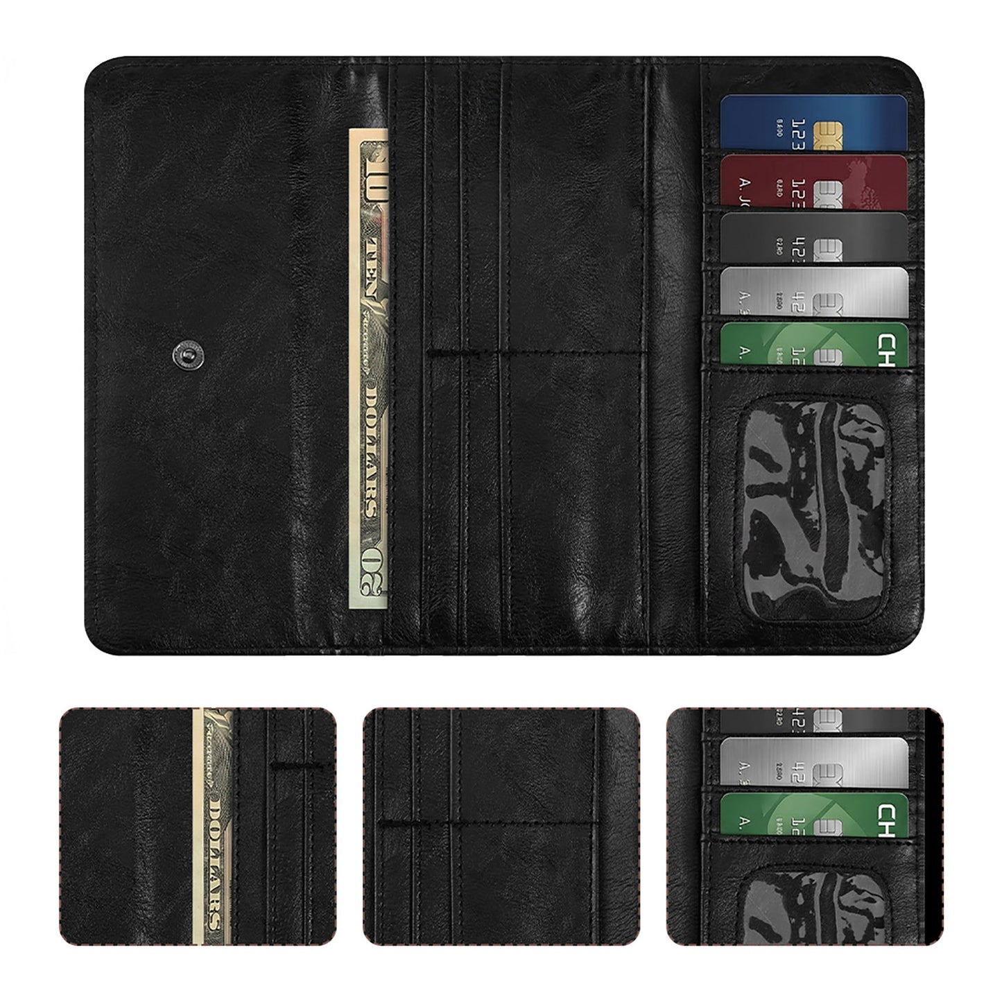 Cartera Bifold de Piel Sintética Personalizada con Impresión UV