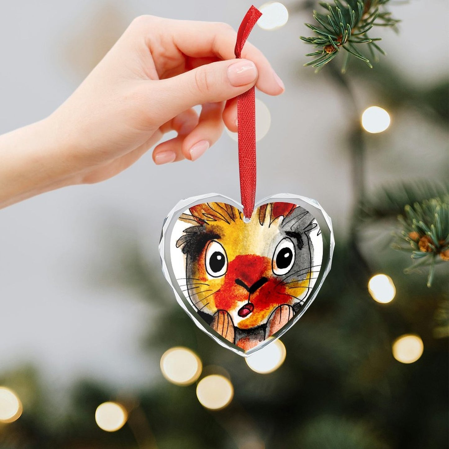 Adorno de Cristal Personalizado en Forma de Corazón con Foto