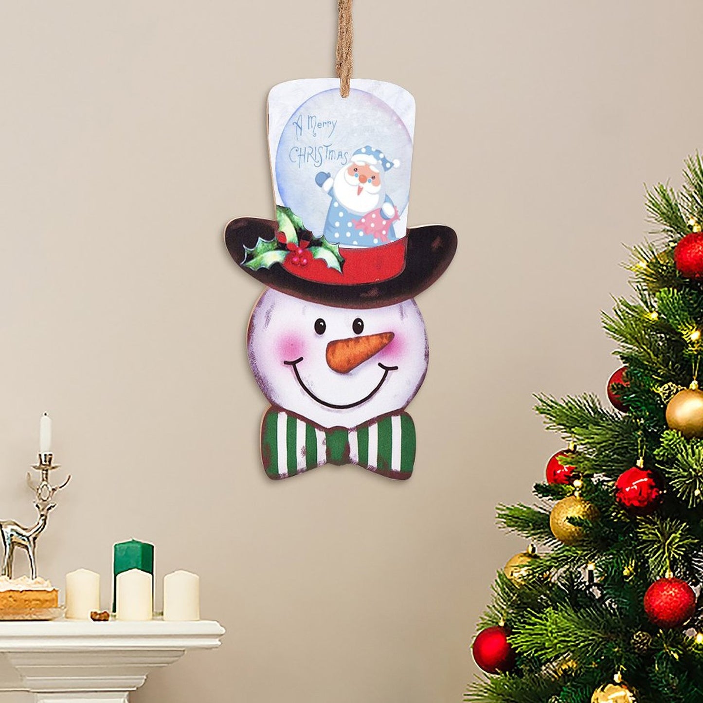 Tu Letrero de Puerta Navideño | Bienvenida Rústica y Personalizada