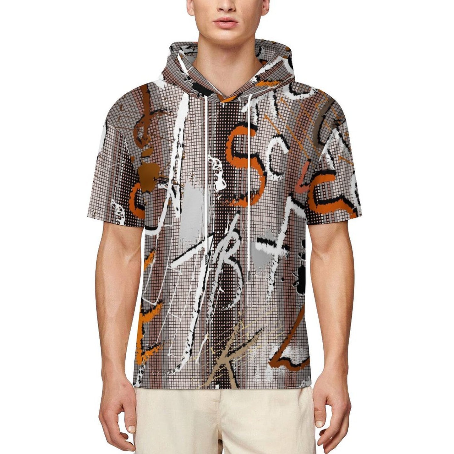 Sudadera con Capucha de Manga Media en Tela Texturizada con Estampado Personalizado