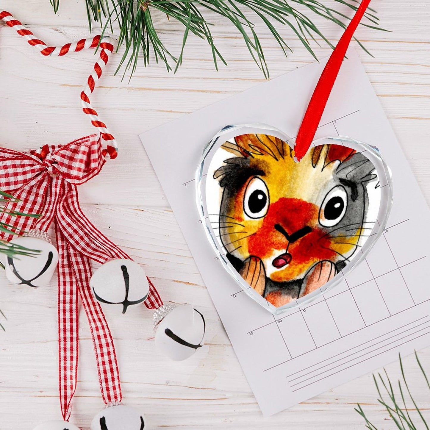 Adorno de Cristal Personalizado en Forma de Corazón con Foto