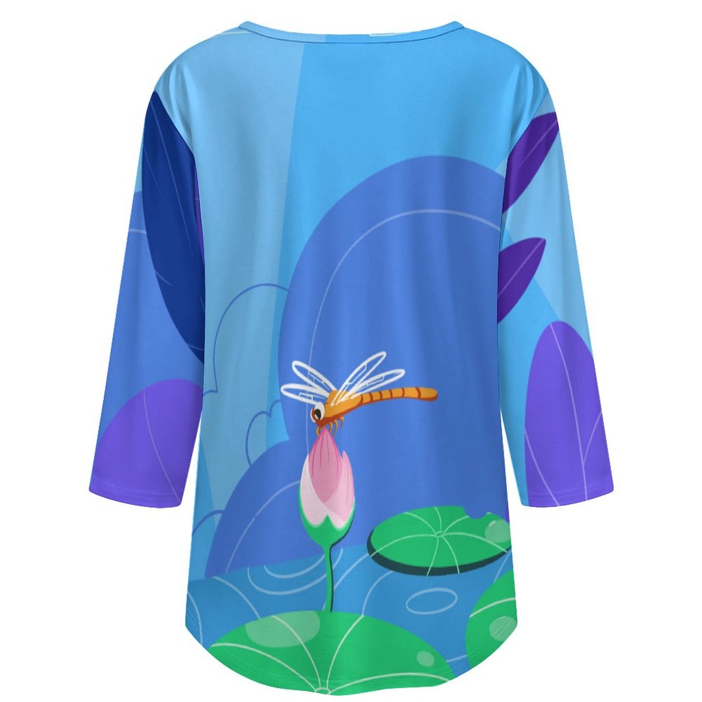 Blusa Fruncida Manga 3/4 Personalizable para Mujer | Top Casual
