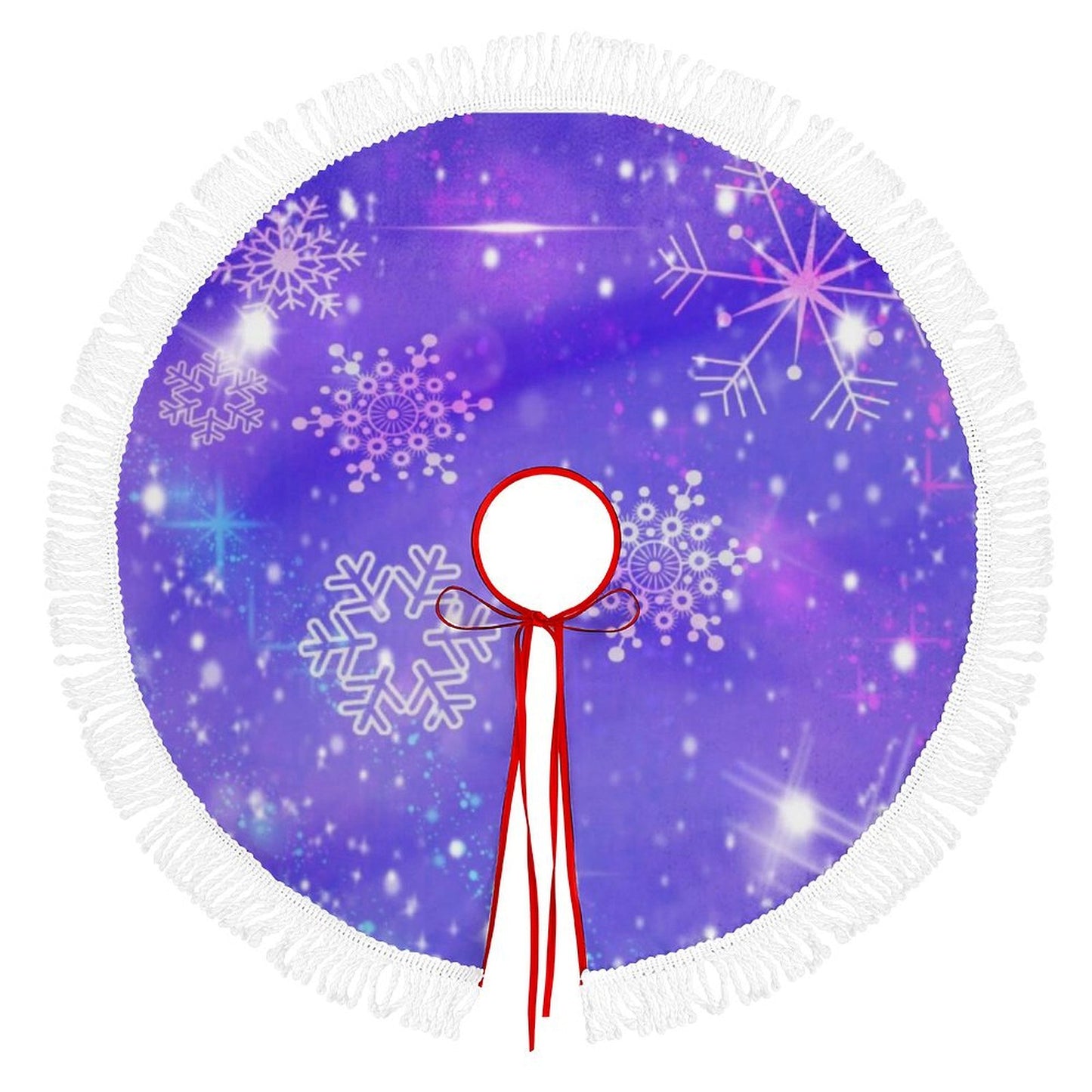 Tu Cubre Pie de Árbol Reversible | Dos Diseños en Uno con Borlas