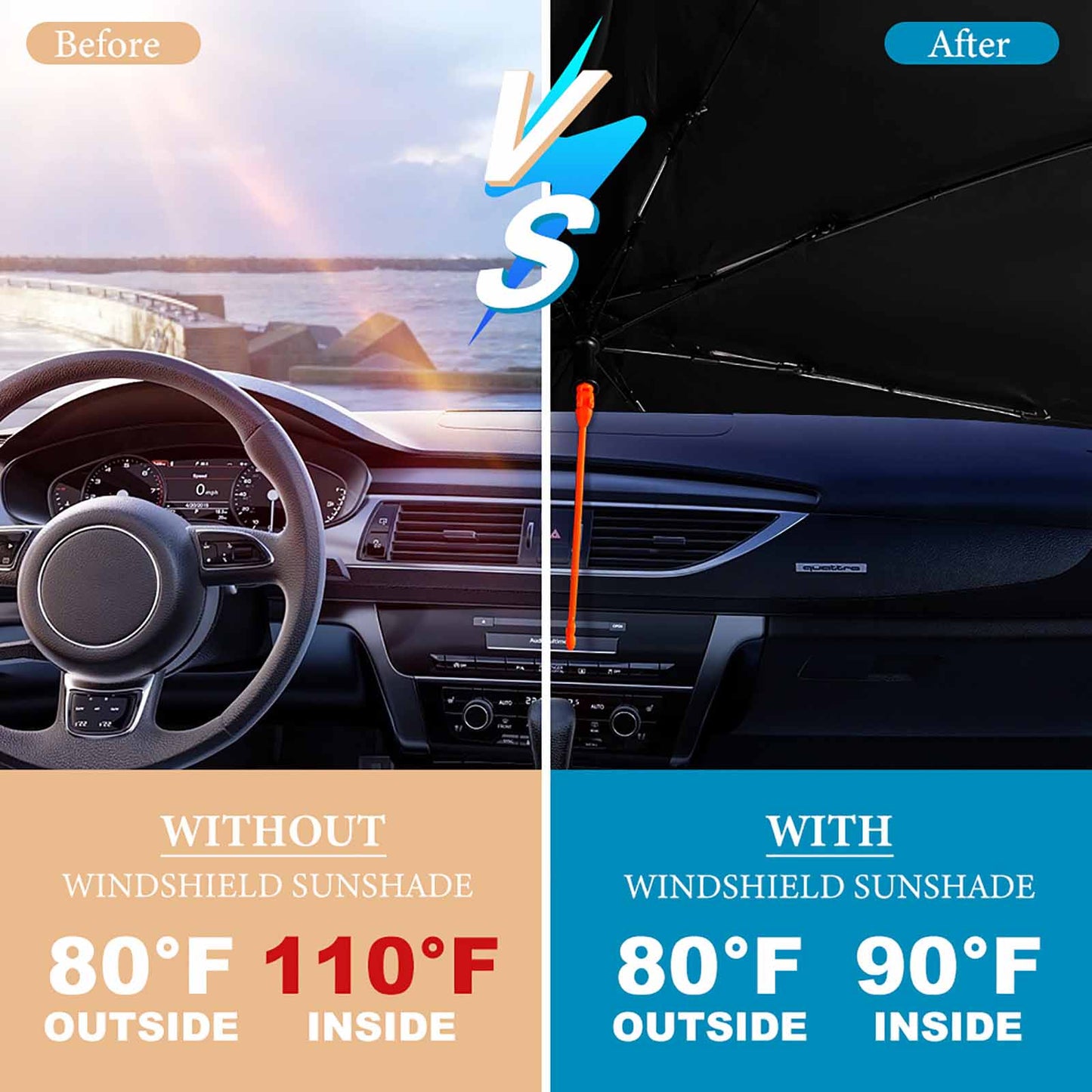 Parasol para Auto Personalizado | Tipo Sombrilla con tu Foto