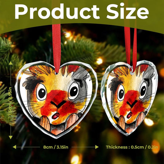 Adorno de Cristal Personalizado en Forma de Corazón con Foto