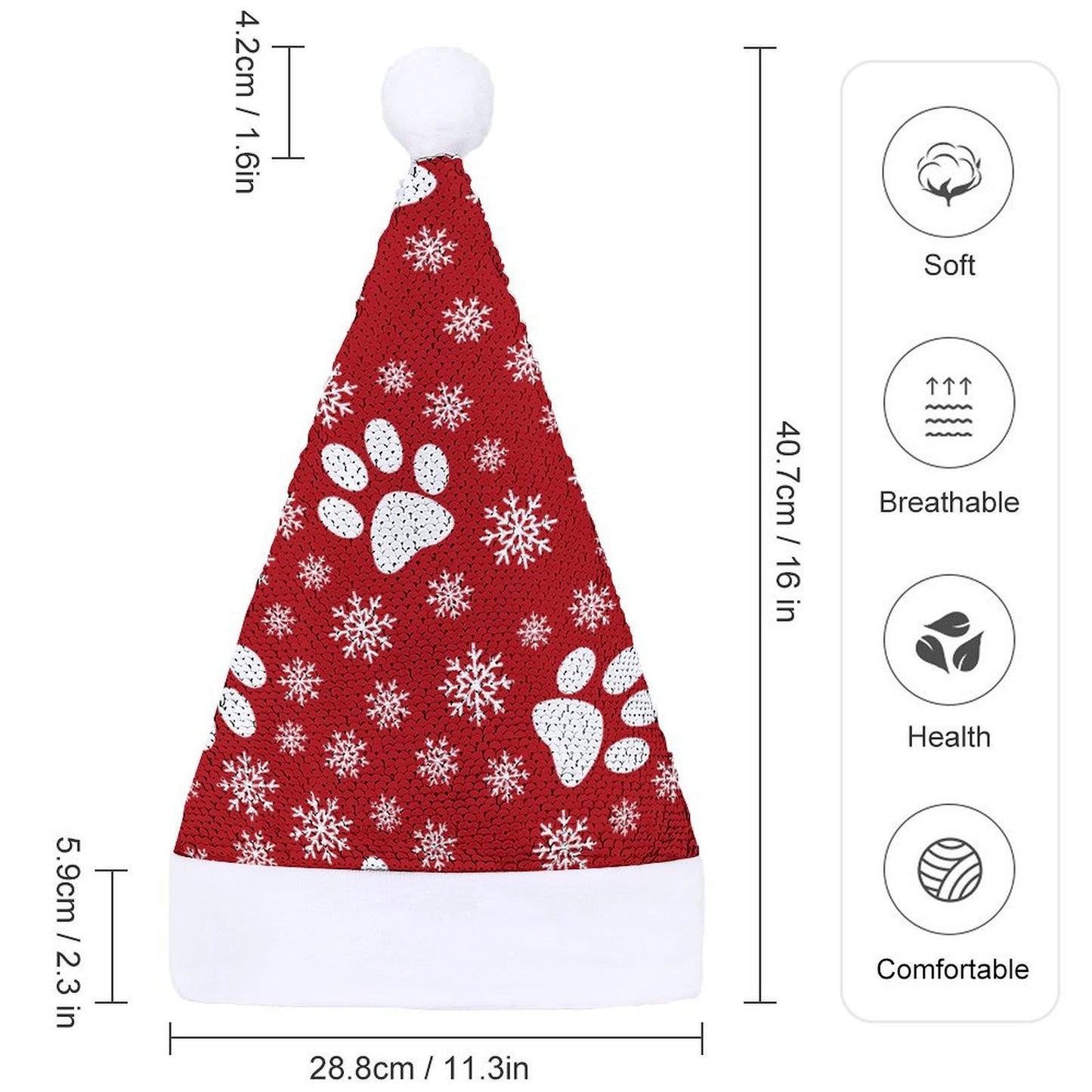 Revela la Magia: Gorro de Navidad de Lentejuelas con Diseño Secreto