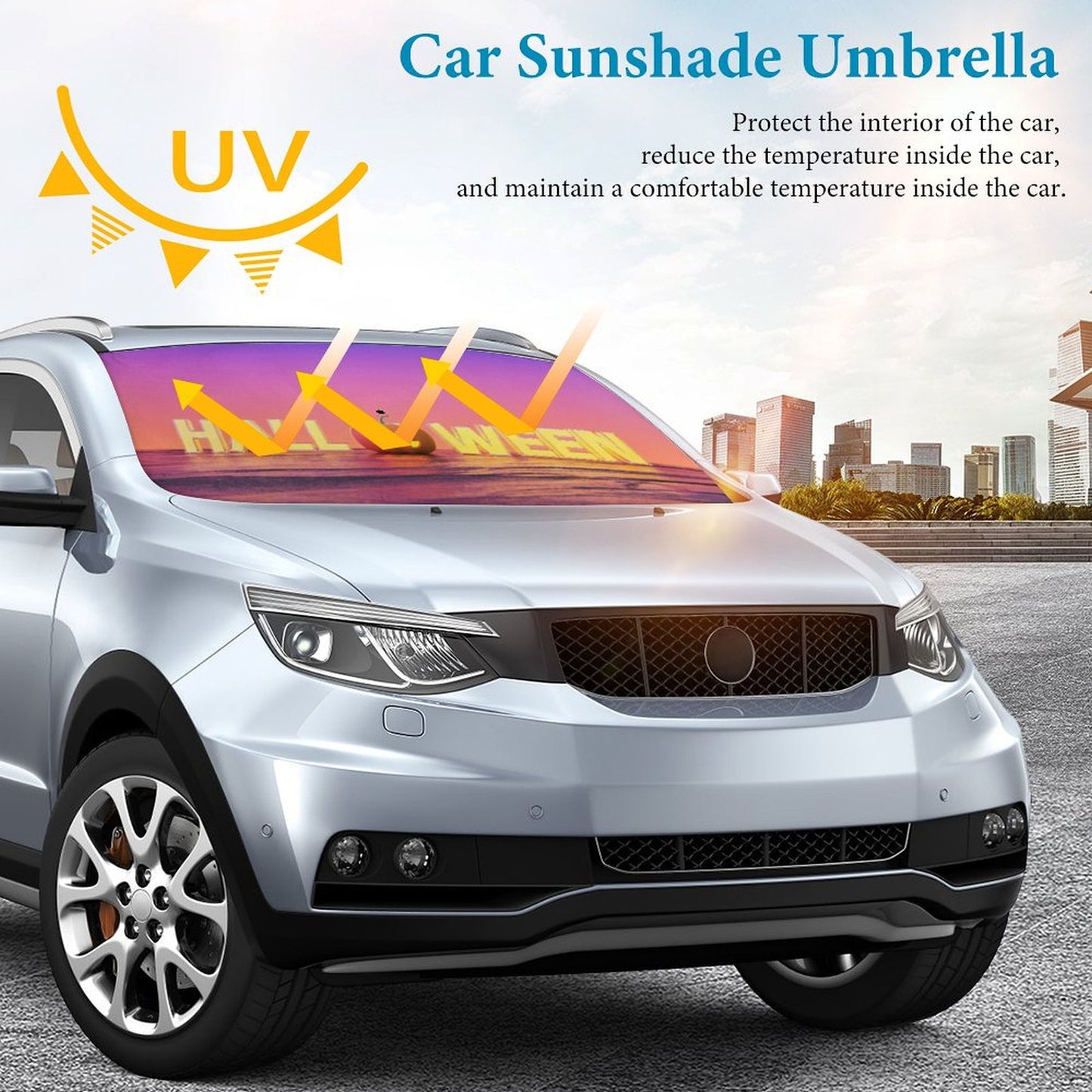 Parasol para Auto Personalizado | Tipo Sombrilla con tu Foto