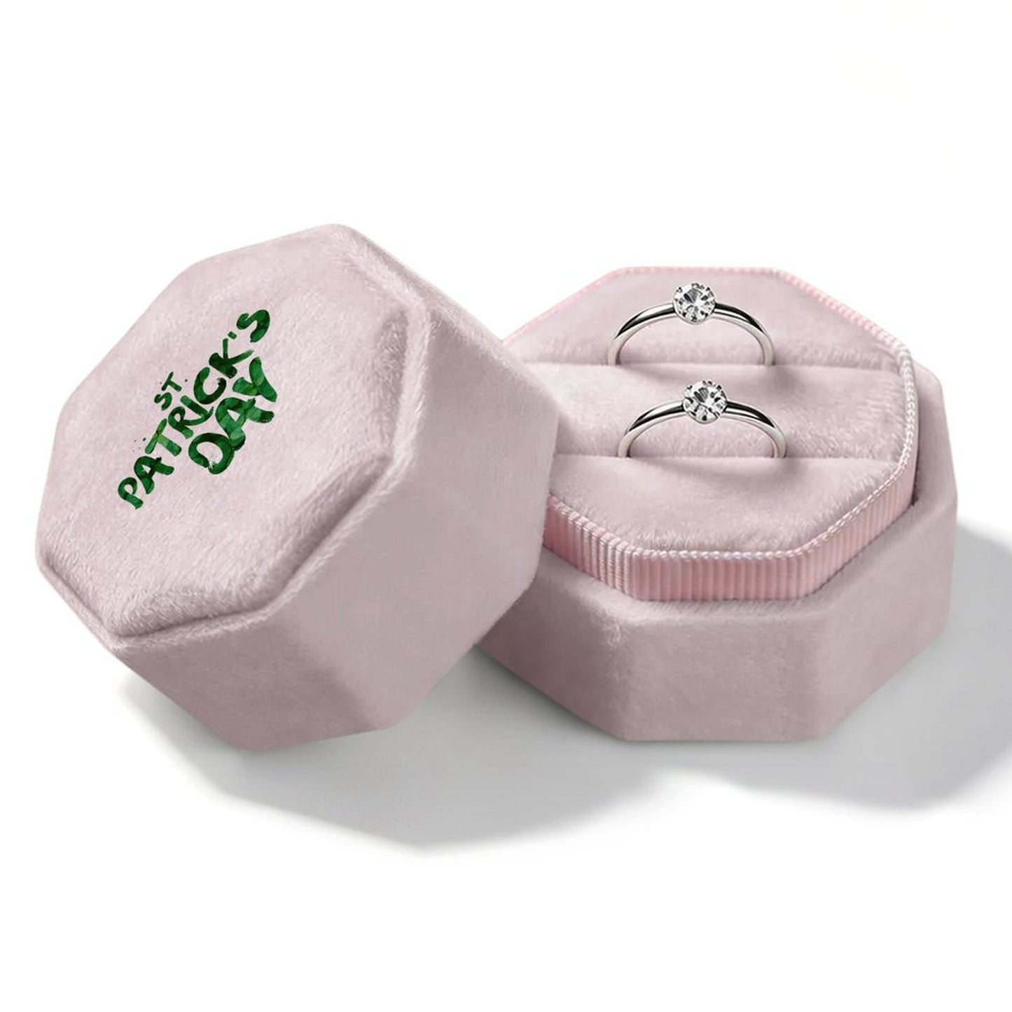 Cajita Octagonal de Terciopelo para Anillos Personalizable