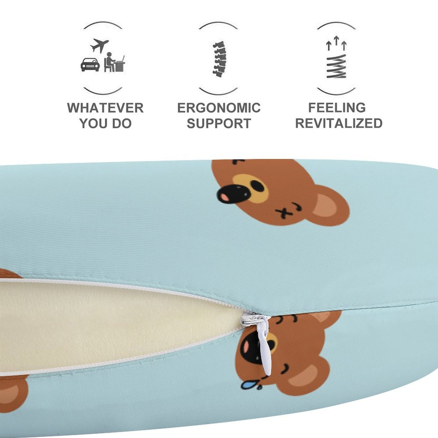 Almohada de Viaje Personalizada | Cojín de Memory Foam para Cuello