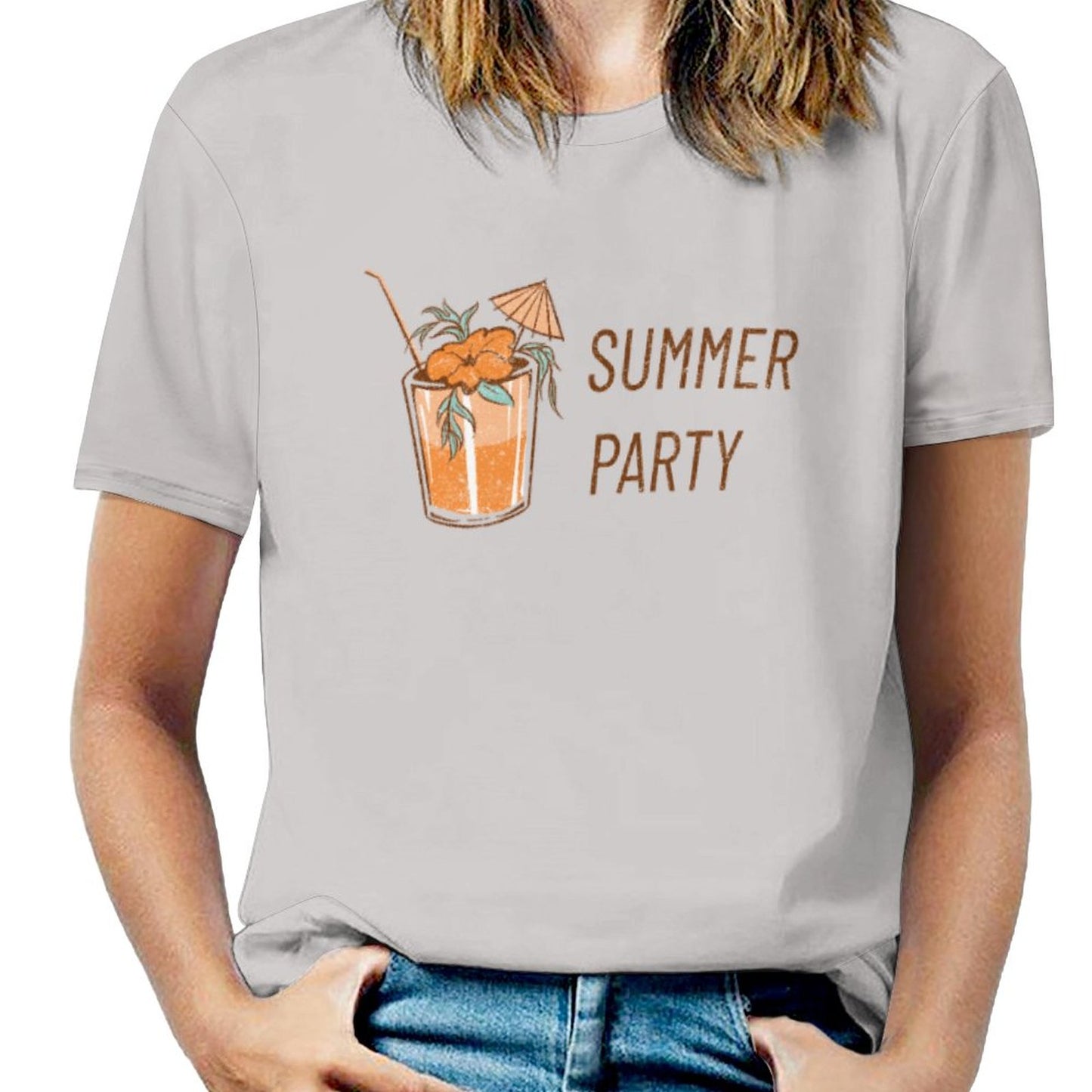 Playera Holgada Personalizada Cuello en V | T-Shirt Oversized para Mujer