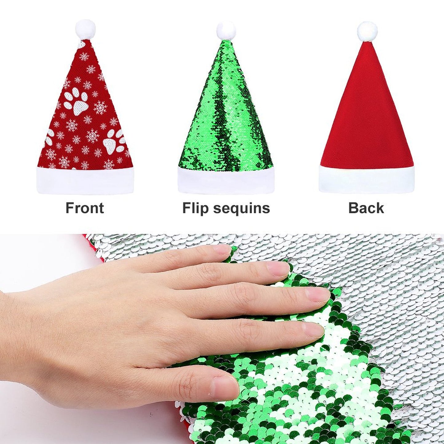 Revela la Magia: Gorro de Navidad de Lentejuelas con Diseño Secreto