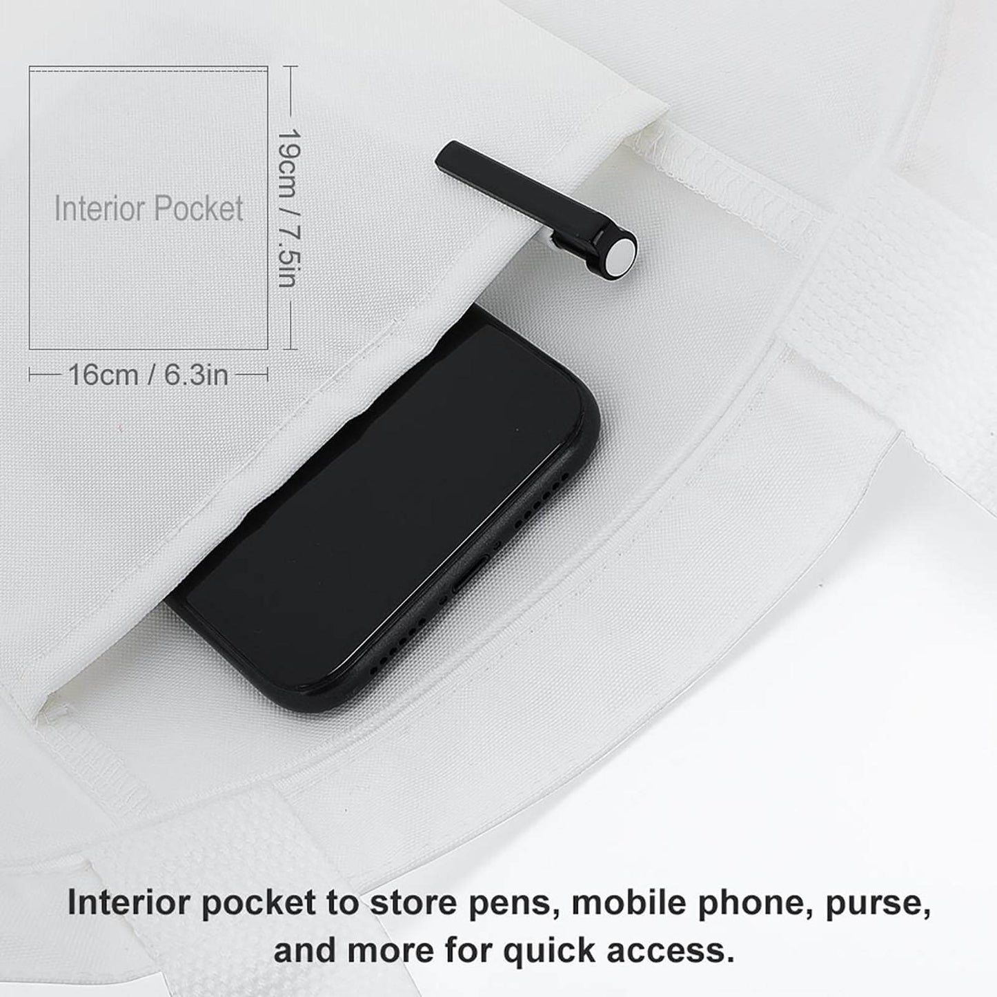 Tote Bag de Lona con Cierre y Bolsillo Interior | Bolsa Personalizada