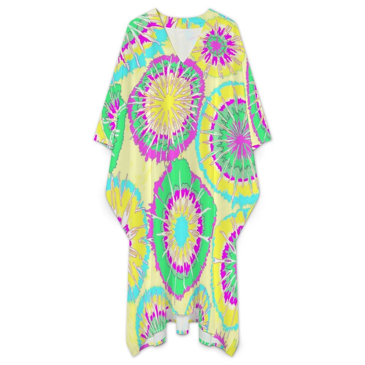 Túnica Larga Personalizable Manga Mariposa | Caftán Boho Chic