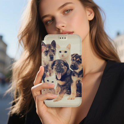Funda de Piel con Tapa Personalizada para iPhone 17 con Ranuras para Tarjetas