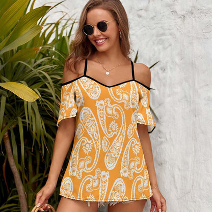 Blusa Hombros Fríos Personalizada | Camisola Verano Elástica