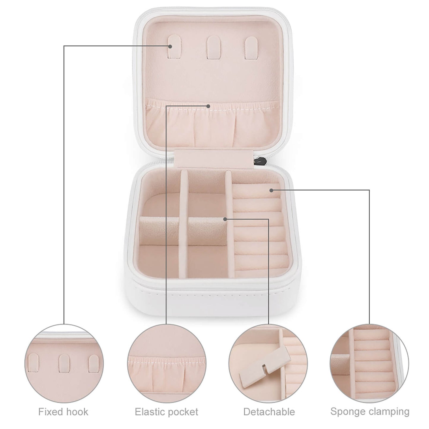 Joyero de Viaje Personalizado | Mini Organizador Portátil PU | Regalo Mujer