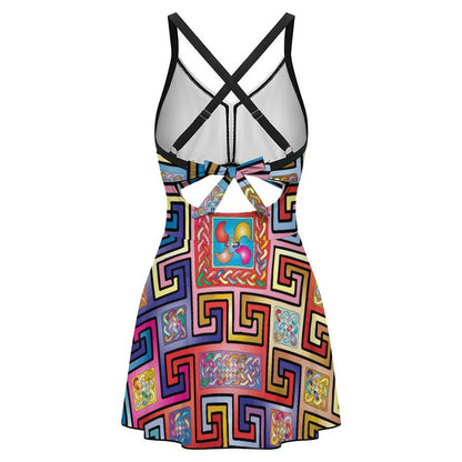 Traje de Baño Entero con Recortes, Escote V Cruzado y Espalda Abierta, Personalizable