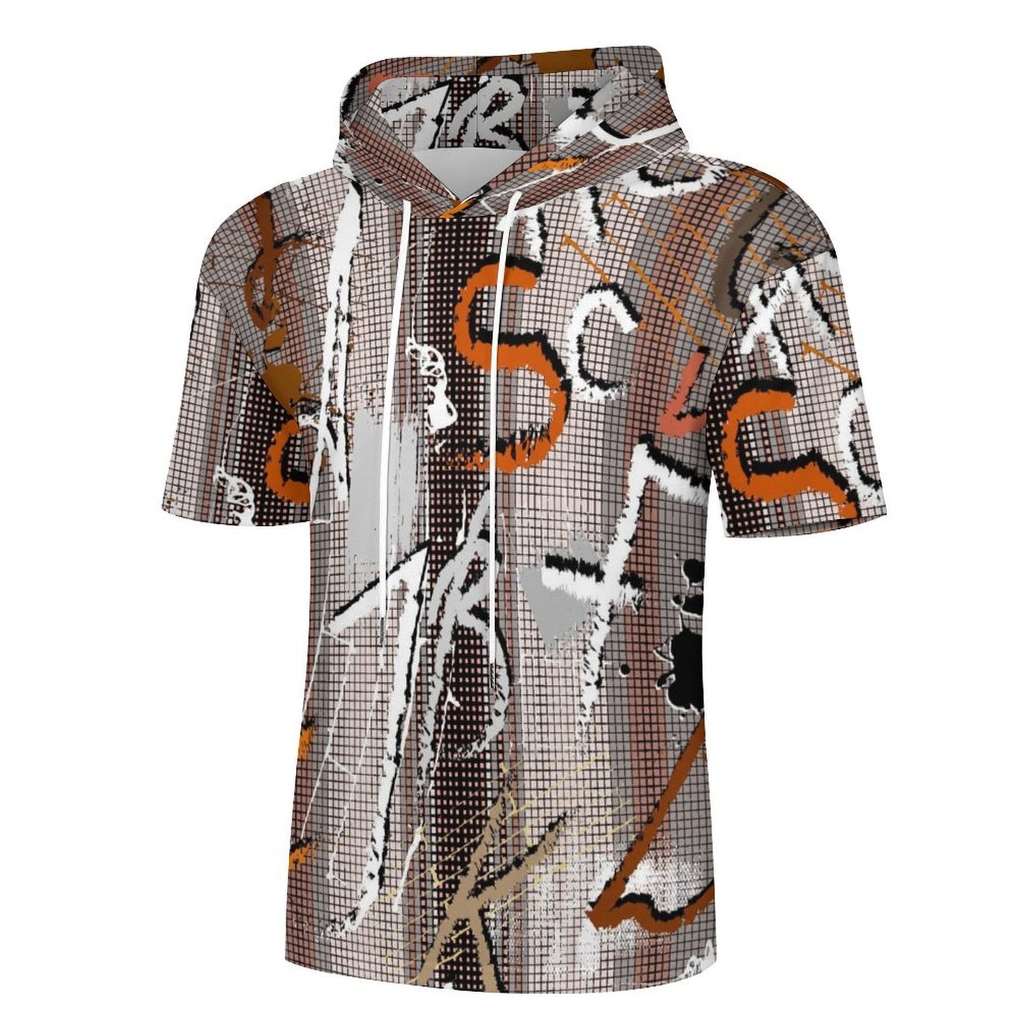 Sudadera con Capucha de Manga Media en Tela Texturizada con Estampado Personalizado