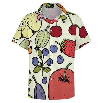 Camisa Personalizada de Manga Corta para Mujer con Cuello y Estampado Completo