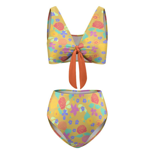 Bikini Talle Alto Personalizado | Conjunto Vintage con Nudo Frontal