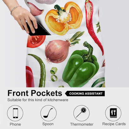 Delantal Personalizado con Bolsillos | Impermeable Poliéster | Chef y Jardinería