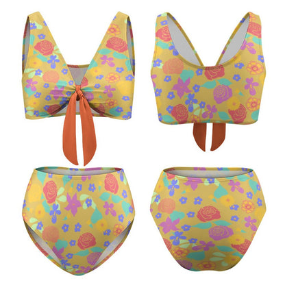 Bikini Talle Alto Personalizado | Conjunto Vintage con Nudo Frontal