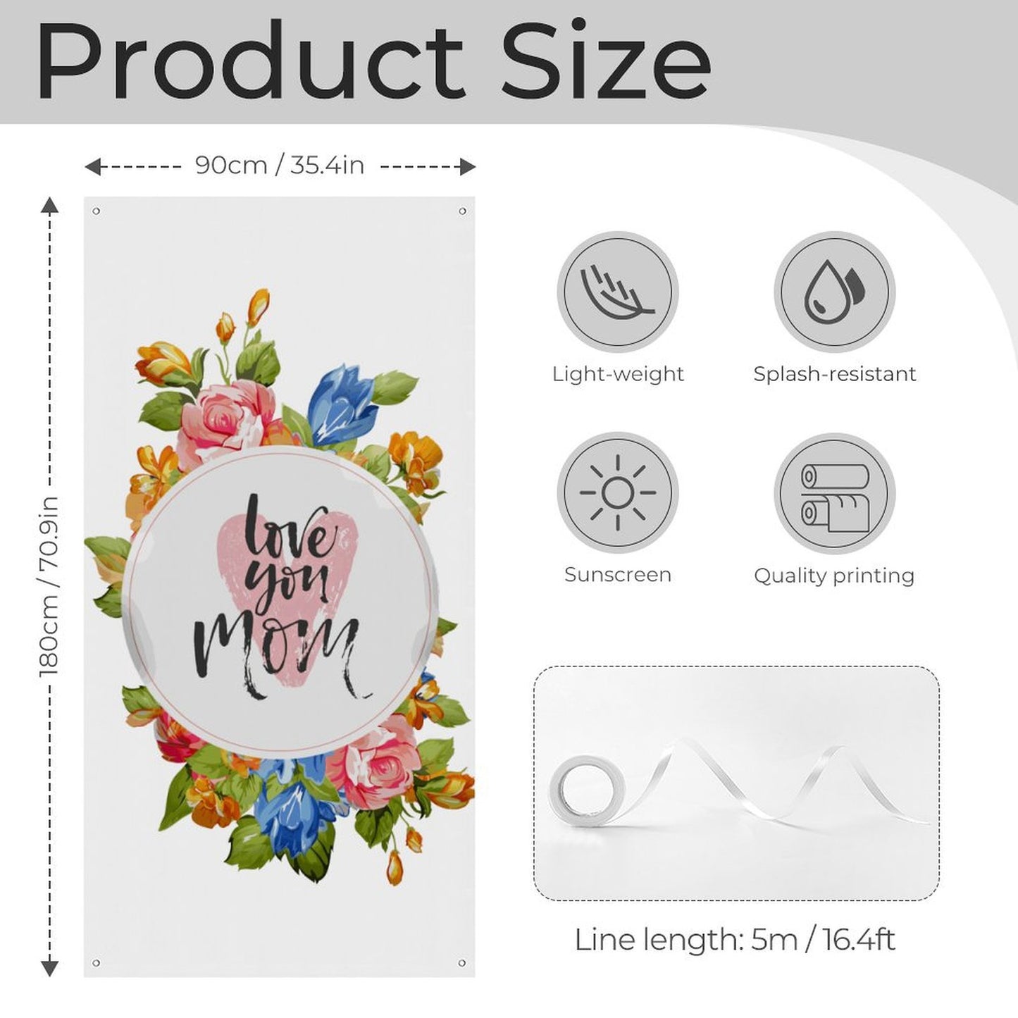 Banner Decorativo Personalizado con Foto | Lona para Puerta 90x180cm