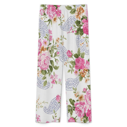 Short Sleeved Pajama Set Retro, Floral Design