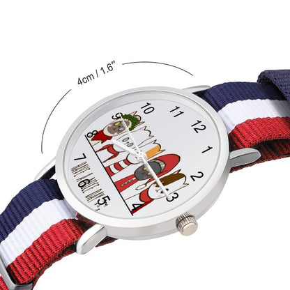 Reloj Correa Nylon Tricolor Personalizado | Estilo Preppy Náutico