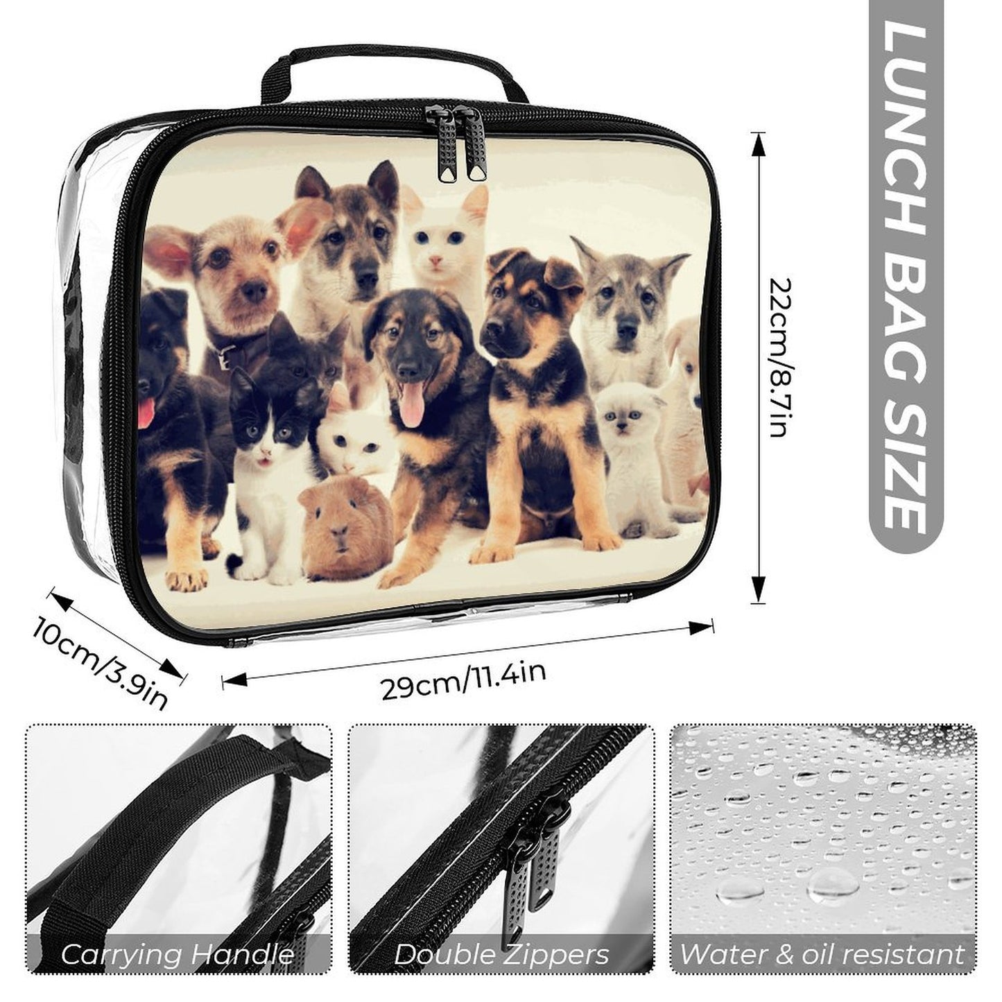 Set de Mochila Transparente 3 Piezas Personalizable con Impresión UV