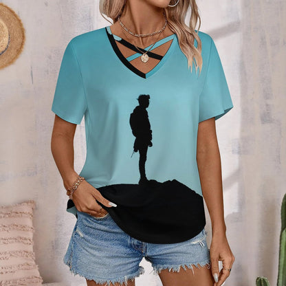 Playera Cuello V Cruzado Personalizada para Mujer | T-Shirt Única