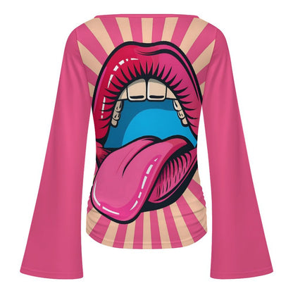 Top Personalizado Cuello Ojal | Blusa de Mangas Acampanadas