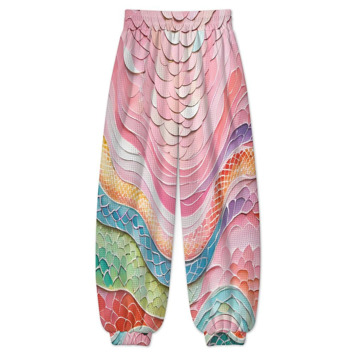 Sliding Lantern Pants Scales, Snakes, Dragons, Pink