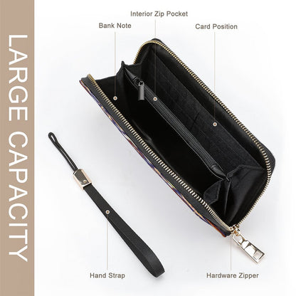 Cartera Larga Personalizada para Mujer | Clutch de Piel PU con Cierre