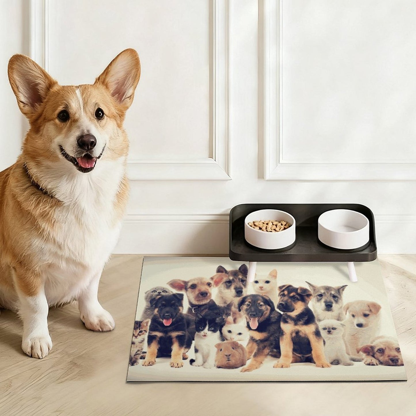 Tapete Absorbente Personalizado para Platos de Mascotas | Antideslizante y Fácil de Limpiar