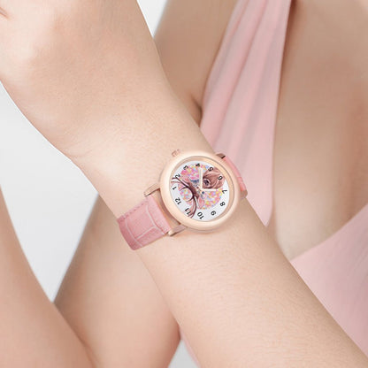 Reloj de Mujer Personalizado | Correa de Cuero Rosa