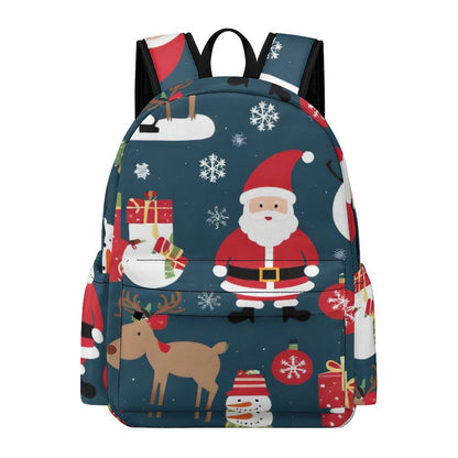 Half Printed Backpack Santa Claus, Gifts, Snowmen Style 42x30x15cm