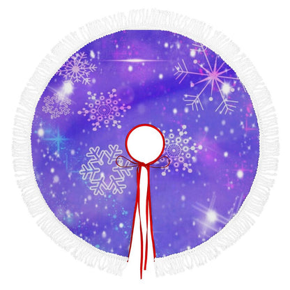 Tu Cubre Pie de Árbol Reversible | Dos Diseños en Uno con Borlas