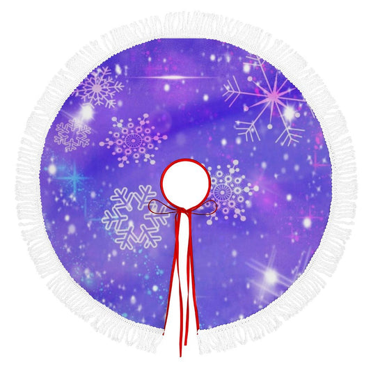 Tu Cubre Pie de Árbol Reversible | Dos Diseños en Uno con Borlas