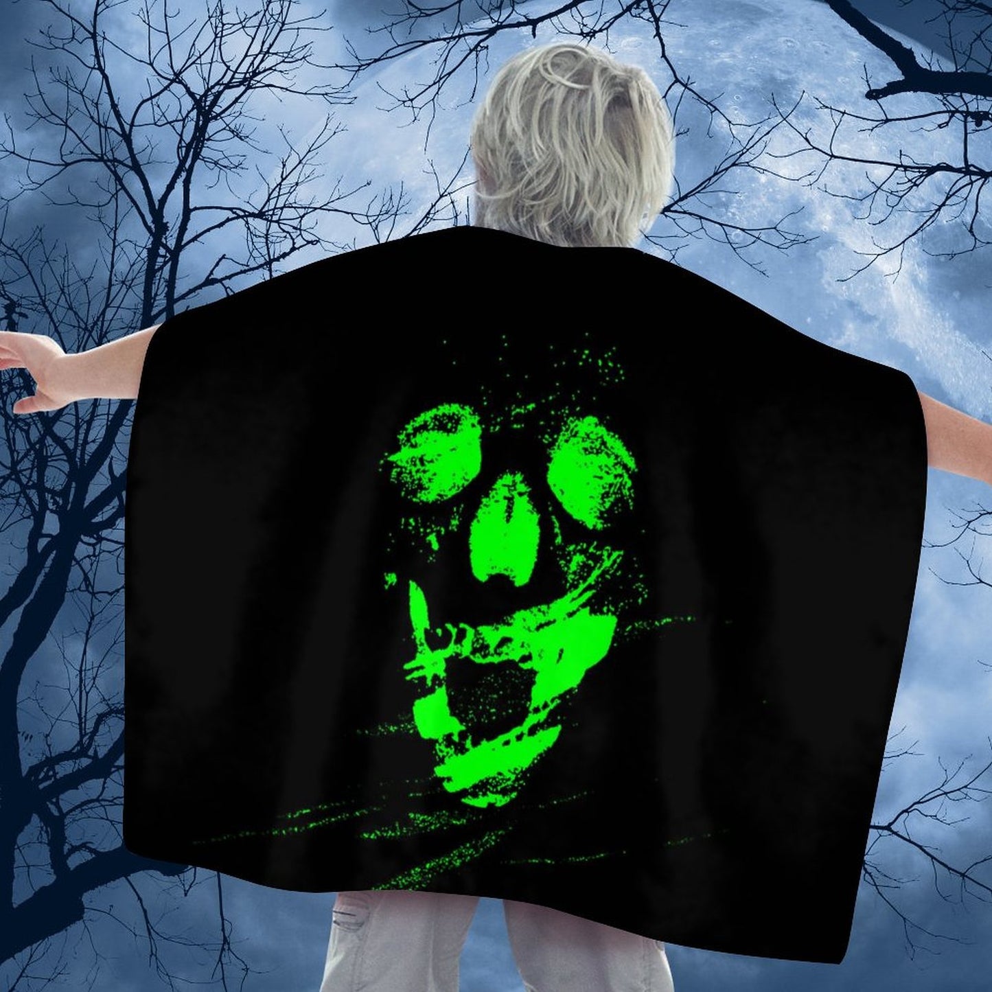 Capa de Halloween Personalizada | Disfraz Satén Reversible 70cm