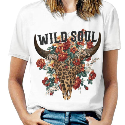 Camiseta Mujer Full Print Tacto Algodón | Tallas S-6XL Personalizada