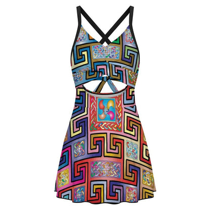 Traje de Baño Entero con Recortes, Escote V Cruzado y Espalda Abierta, Personalizable