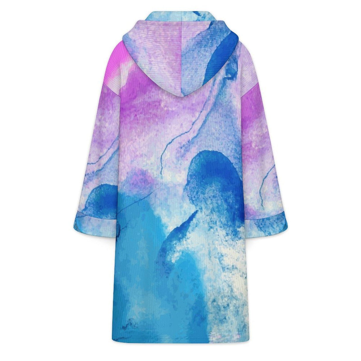 Long Lined Hooded Jacket Color Tie Dyeing