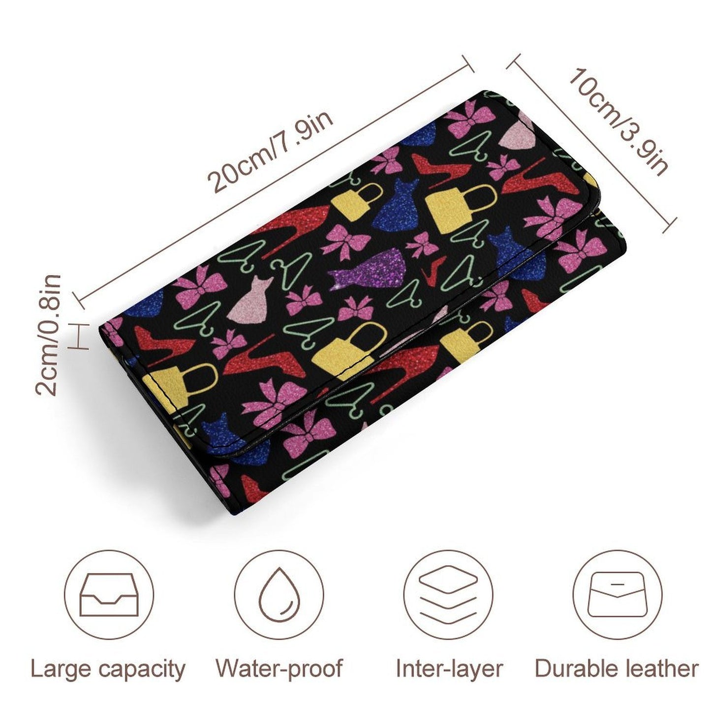 Cartera Bifold de Piel Sintética Personalizada con Impresión UV