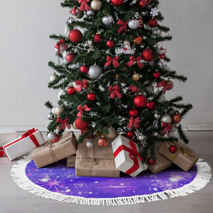 Tu Cubre Pie de Árbol Reversible | Dos Diseños en Uno con Borlas
