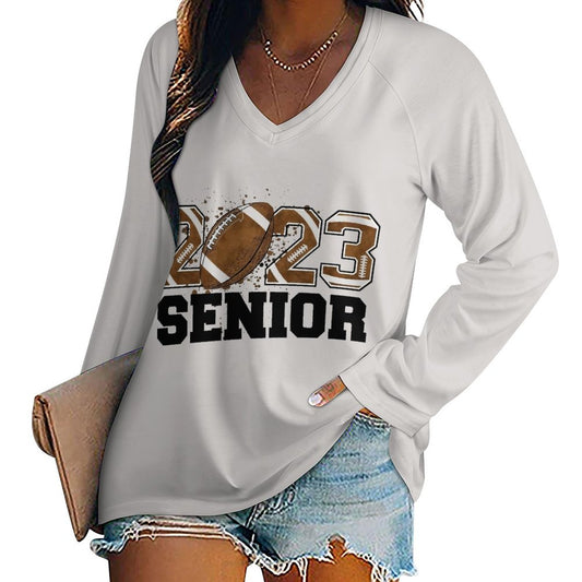 Playera Oversize Manga Larga Cuello V Doble | Personalizable y Tallas Extra