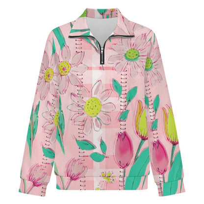Sudadera Mujer con Cierre 1/4 Personalizable