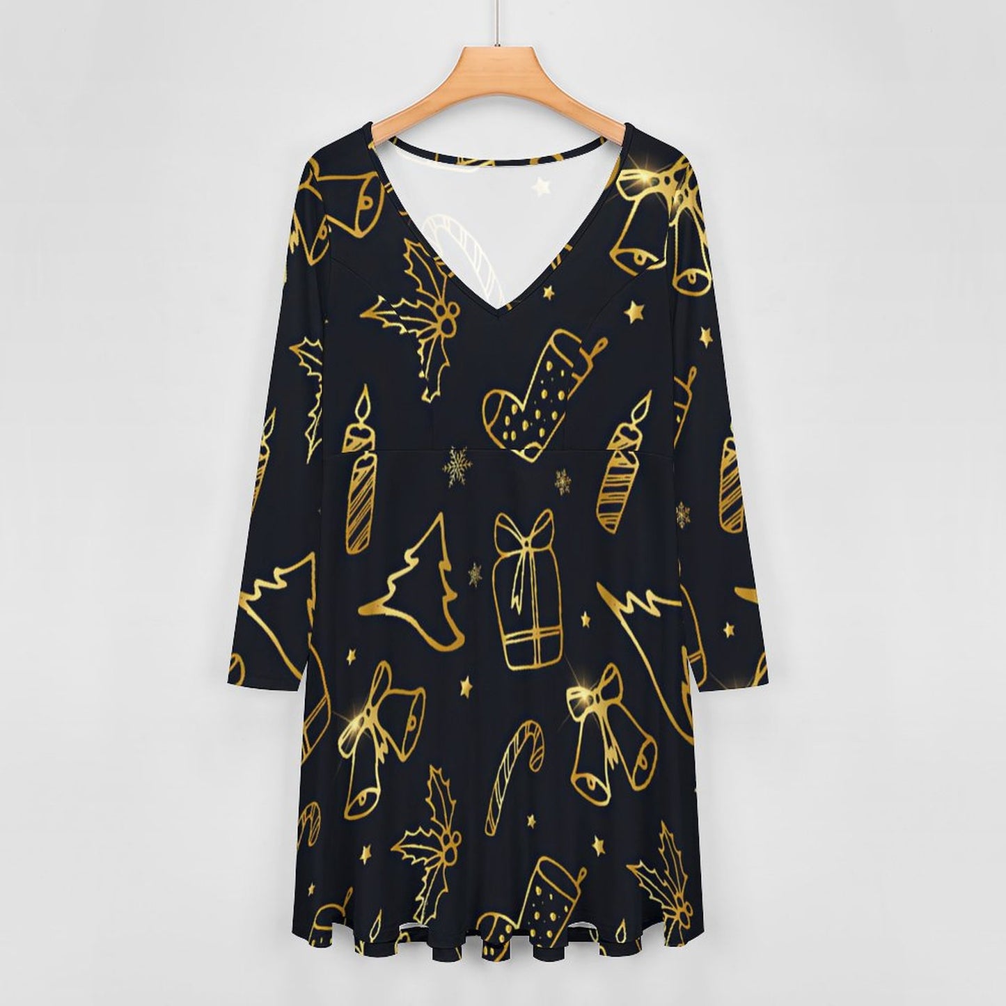 Vestido Tallas Extras Cuello V | Moda Plus Size S-8XL Personalizada