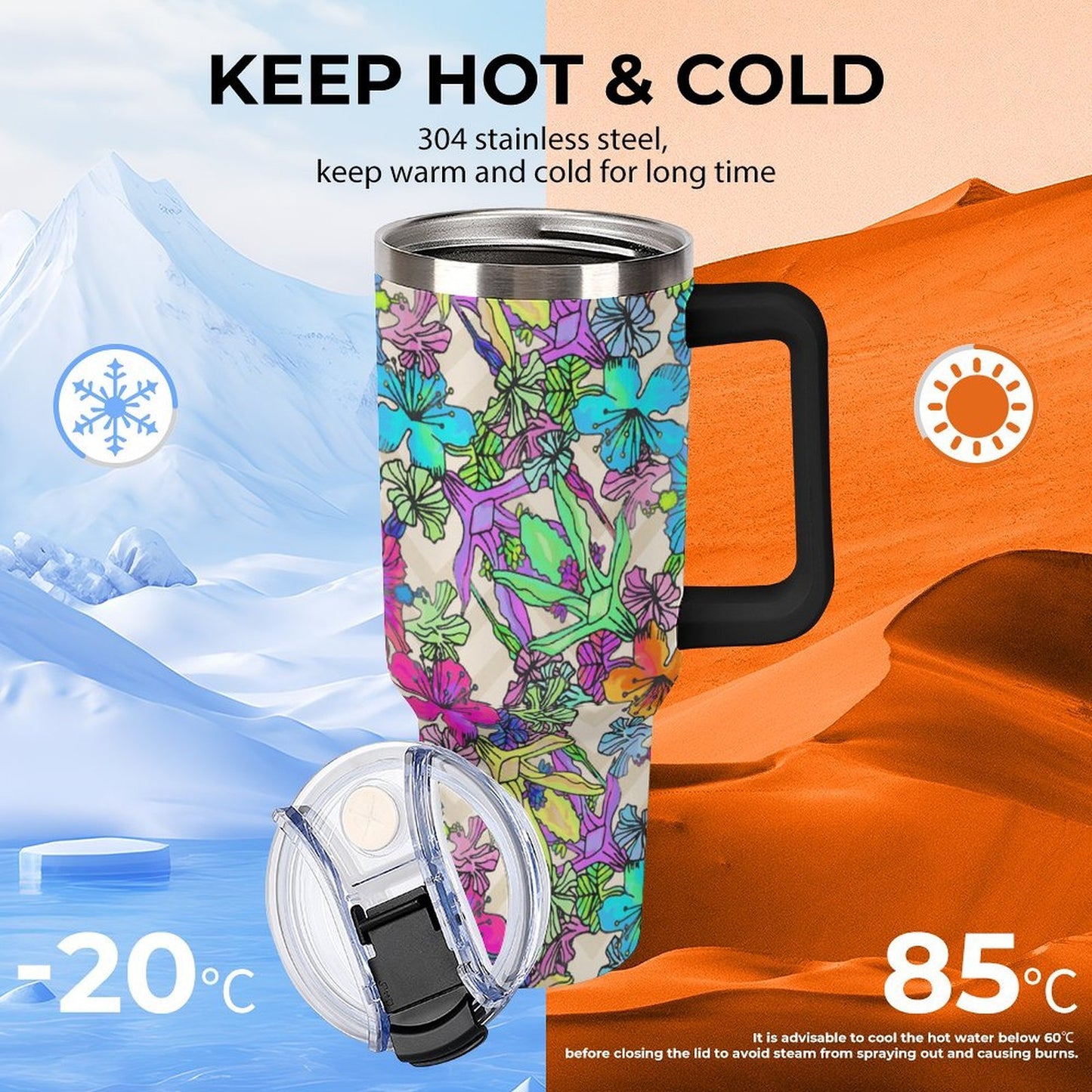 Vaso Térmico Gigante Personalizado de Acero Inoxidable 40oz