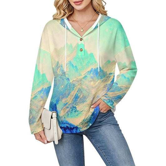 Sudadera con Capucha y Cuello en V para Mujer Personalizable